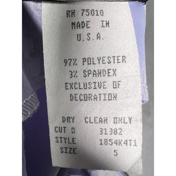 Vtg Y2K 90s Tank Dress 5 Lilac Silver Glitter Floral Mini Fairy Grunge Clueless - Picture 9 of 9